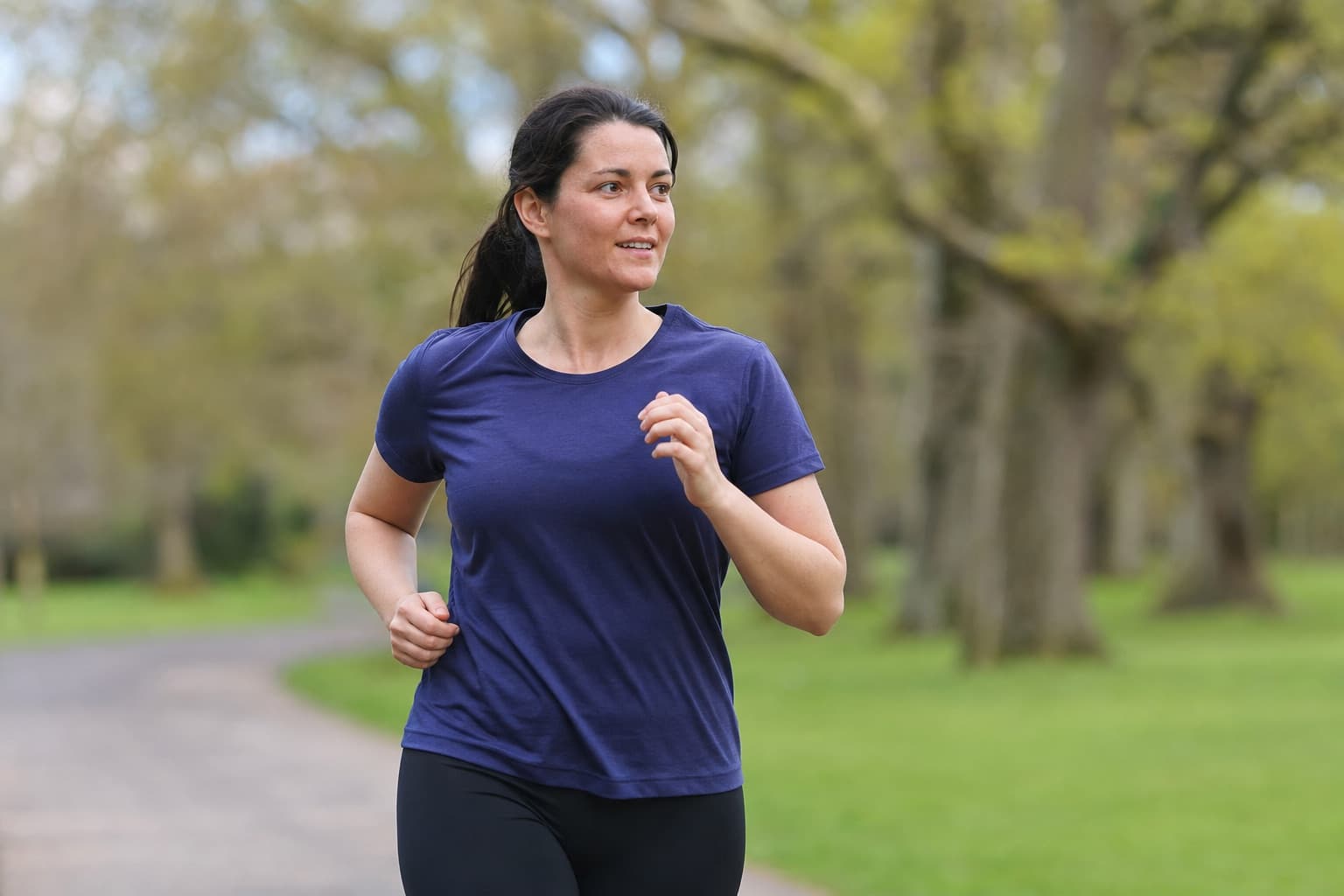 Beginner runner on an easy relaxed training run building weekly mileage.